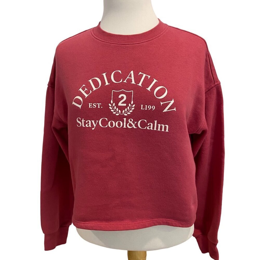 2/40$ Dedication Stay Cool & Calm Sweatshirt By H&M Divided -Size S - Red &White